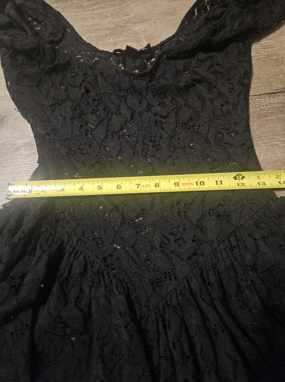 *Vintage* Betsey Johnson Black Lace Off-Shoulder Mini Dress - Picture 3 of 6